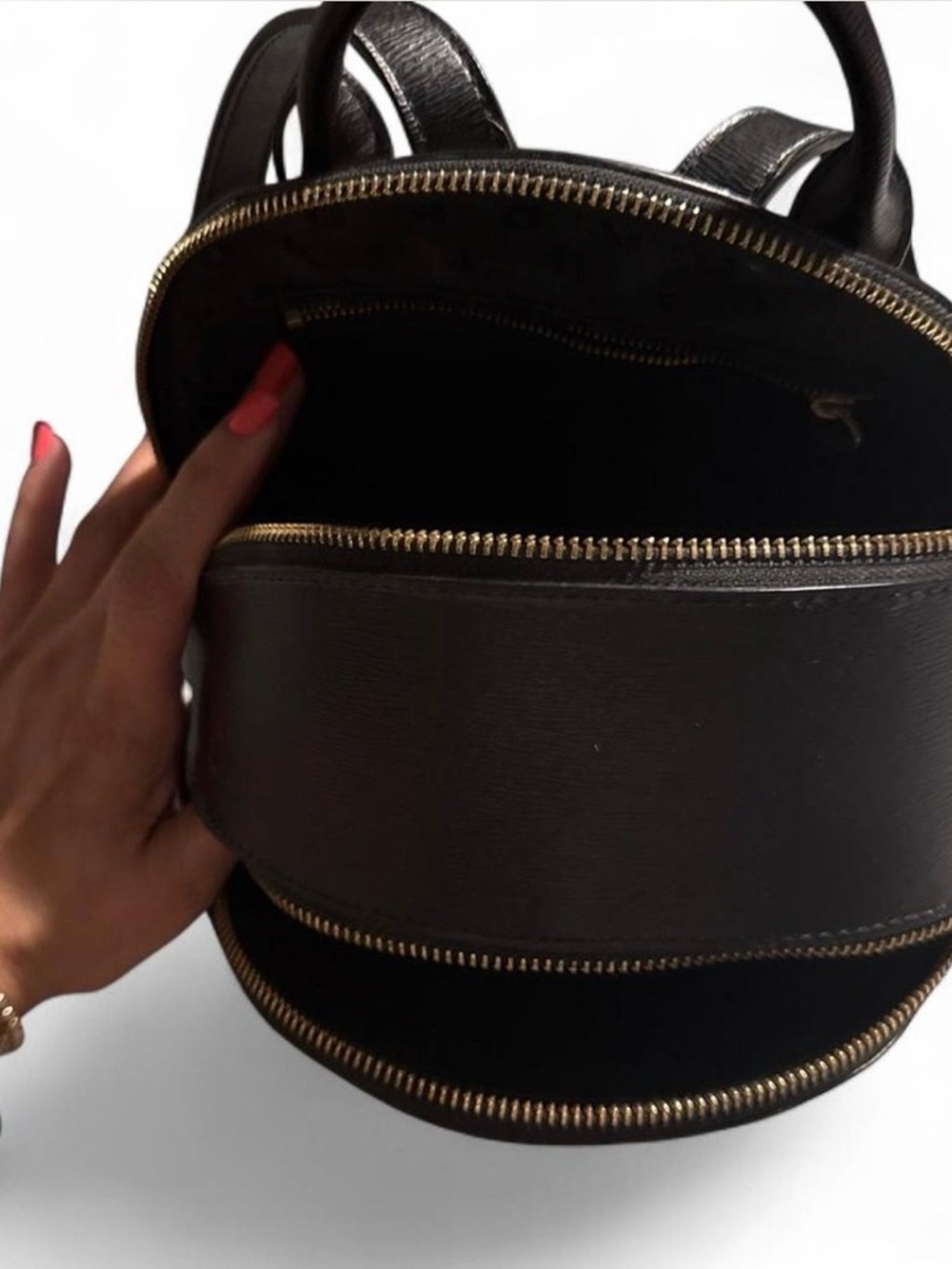 DKNY Brown Backpack with Yellow Logo Accents - Picture 3 of 3